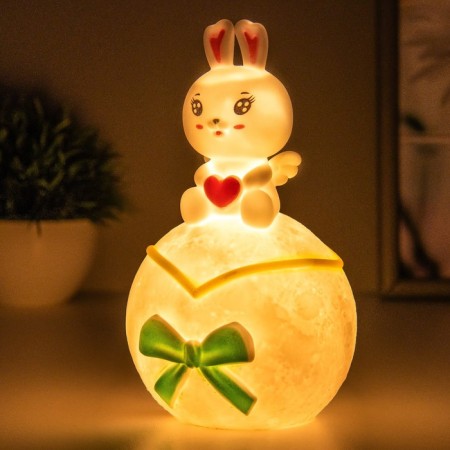 Nightlight "Bunny on the Moon" LED 1W 3x LR44 white 10x10x17cm Risalux-2