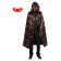 Carnival cloak with red skulls and hood, satin, length 120 cm + mask