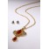 Set 2 objects: earrings, pendant "openwork" Vivaldi, white-red color in gold, 50 cm
