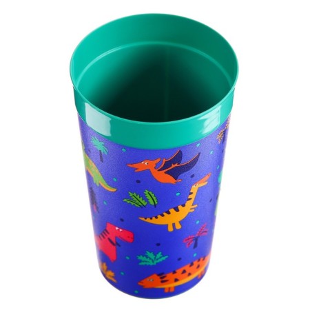 Children's glass with decor, 380 ill., Green color-2