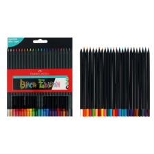 Color Faber-Castell Black Edition 24 pencils, at the top of the slate, trihedral, black tree, in a cardboard box, 116424