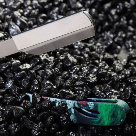 Dangerous razor Shavett (without blades) made of stainless steel, with a print-6