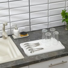 A tray with a drying liner, 42.5 × 27 cm, white color