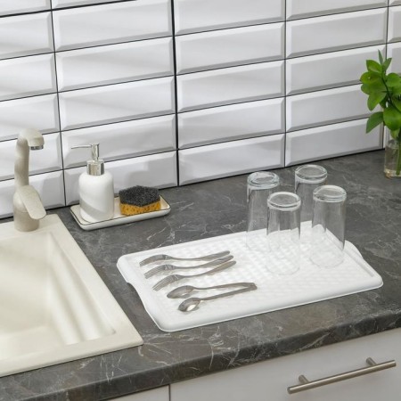 A tray with a drying liner, 42.5 × 27 cm, white color