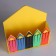 Kashpo wooden 18 × 7 × 20.4 cm envelope "Pencils", yellow