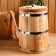 Oak tube, 15l, metal hoop, with a lid, with a oppression