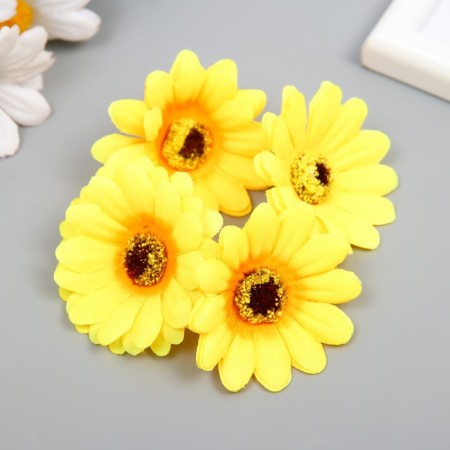 A bud on the leg for decorating "chrysanthemum-faces yellow" d = 5 cm-2