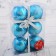 Set of balls plastic D-7 cm, 6 pcs "snowfall" blue