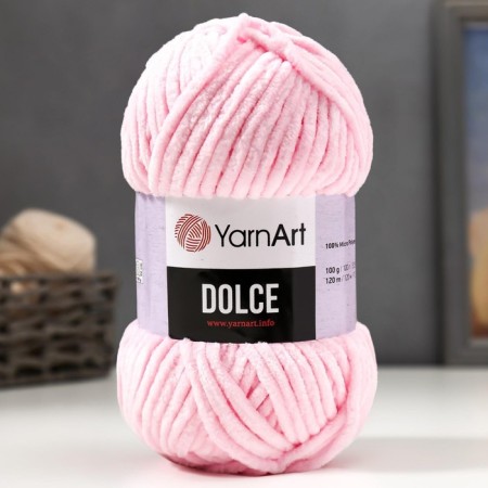 Yarn "Dolce" 100% micropoliester 120m/100g (750 tender pink)