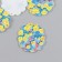 Acrylic decor "Yellow Flowers on Blue" 0.2x3.5x3.9 cm