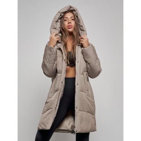 Coat insulated winter female, size 50, beige color-10
