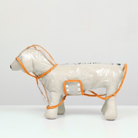 Dog raincoat, size S (DS 22, OG 35-38, Osh 36 cm), orange-4