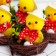 Easter souvenir "chicken in a hat in a nest with a flower" set 6 pcs 3x4x4 cm