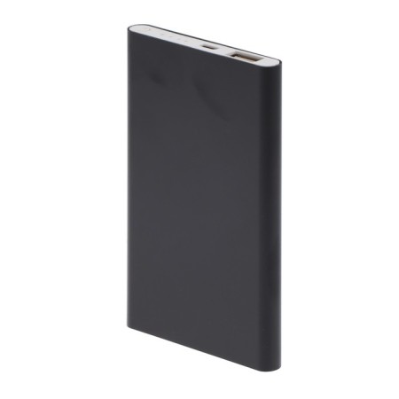 External battery Luazon PB-17, 4000 mAh, USB, 1 A, indicator, thin case, metal, black-2