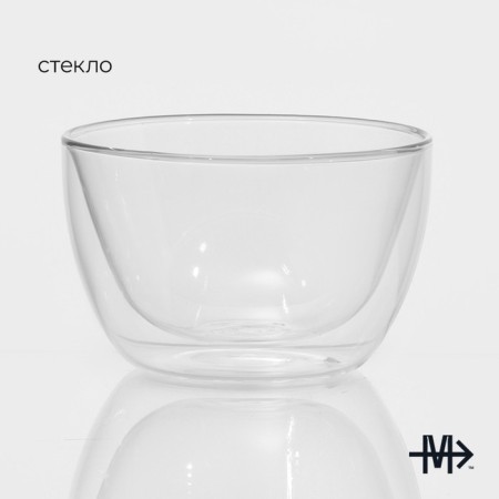 Glass pyla with double walls Magistro "Duo", 400 ml, 13 × 13 × 8 cm-1