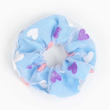 Hair elastic band "hearts", blue, 11 cm, cold heart-3