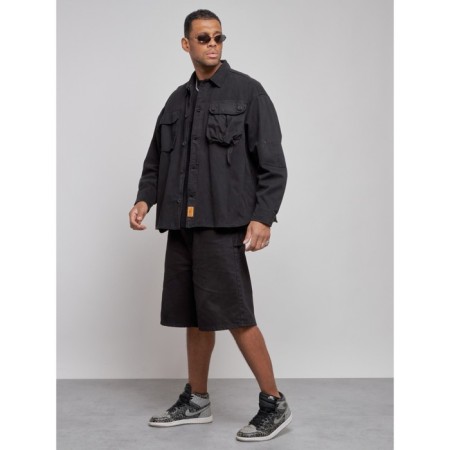 Jeaning jacket men's, size 56, black color-1