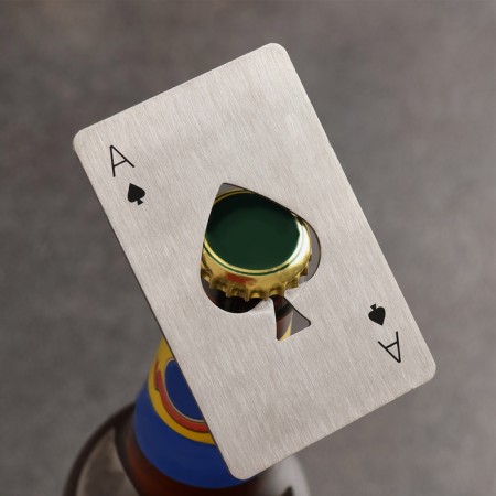 Open-opener "Tuz trump card", 8.5 x 5.5 cm, silver