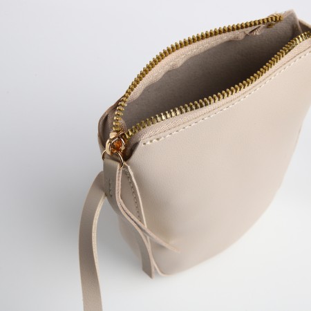 Bag Women's Cross-Bodi with a zipper, beige color-4