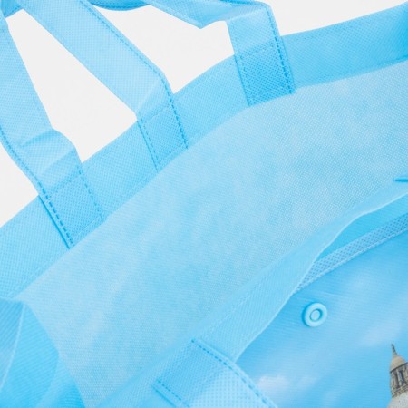 Button bag, outer pocket, blue color-2