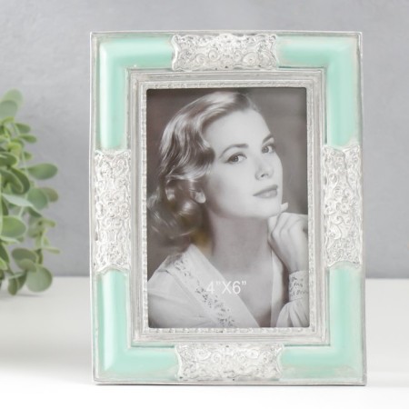 Photo frame Polystone 10x15 cm "Vitivatis pattern" Blue 21x16 cm