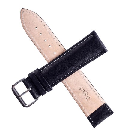 Bugert watch strap 20 mm, genuine leather, l = 20 cm, black