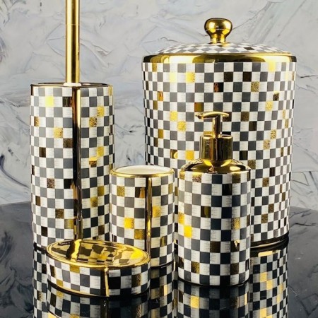 Lenardi bath set, porcelain, 5 items