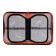 Penal 3 sections, tab inside, 140 x 210 x 40 mm, fabric, calligrata top Block "Skeletics"