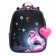 School backpack 38 x 30 x 16 cm, ergonomic back, stavia "flamingo", gray/pink
