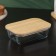 A container of heat -resistant glass with a bamboo cover Bellatenero Eco, 640 ml