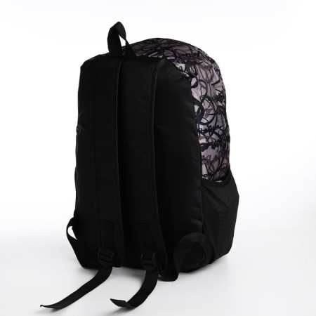 School backpack from textiles on lightning, 3 pockets, color gray color-3