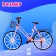 CHECTION-WHOCHINED DOWLL, with daughter, FAMILY LOOK on a bicycle