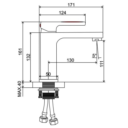 AFLORN AF19010ST shell mixer, pour height 11 cm, brass, glossy graphite-7