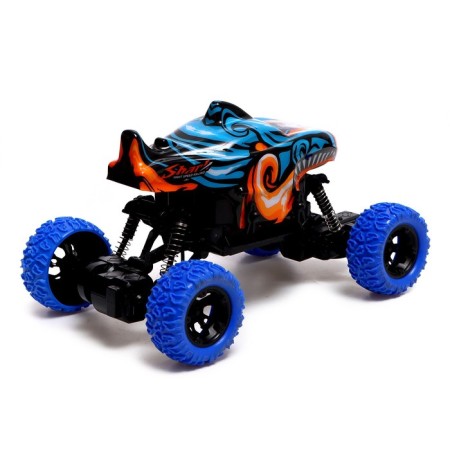 Radio -controlled jeep Monster, 1:16, light, works from the battery, the color is blue-2