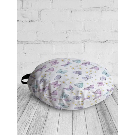 Pillow Sidushka "Butterflies and Chamomile", decorative, D = 52 cm-1
