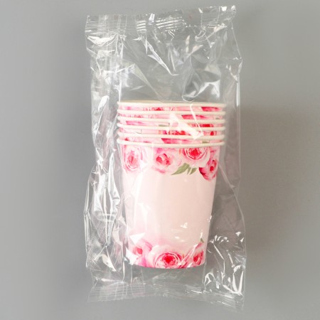 A glass of disposable paper peonies, a set of 6 pcs, 250 ml-2