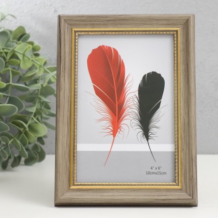 Photo frame plastic 10x15 cm "Eco-style with a gold frame" 17.8x12.8 cm-1