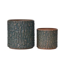 Round pot for flowers, 2l aged-green 15.5x14x14cm