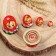 Matryoshka "God's cow", red scarf, 5 puppet, 9-11 cm