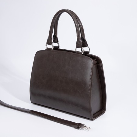 El Masta bag on lightning, external pocket, long belt, dark brown color-2