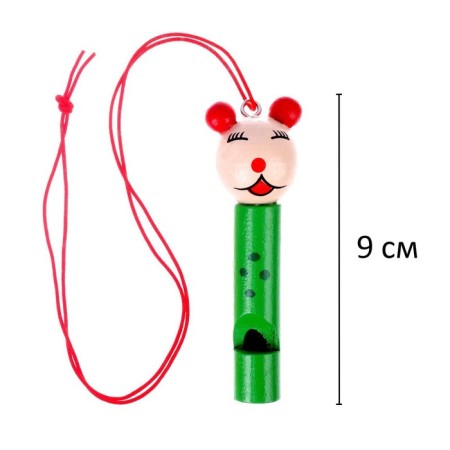 Toy musical whistle "Animals" on a rope, mix