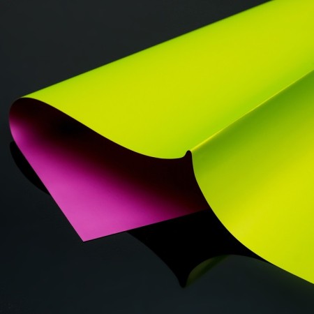 Matte-double-sided film 60 x 60 cm, the color is yellow-green/purple
