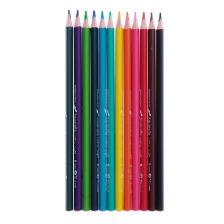 Pencils of watercolor 12 colors BrunovisConti Aquarelle, three -sided-6