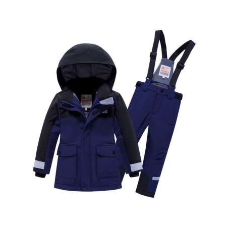 Ski costume for a boy, dark blue color, height 110 cm
