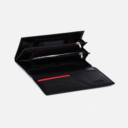 Women's wallet on magnets, black color-2
