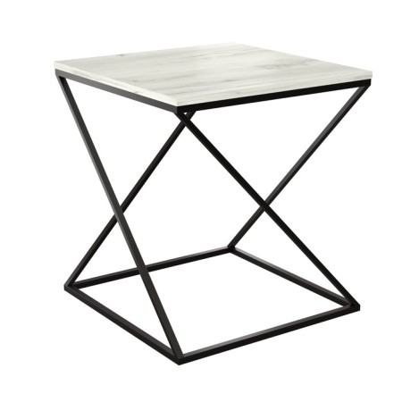 Table DQ TEASER NUT, 500*500*532, white oak, m/k black chipboard-3