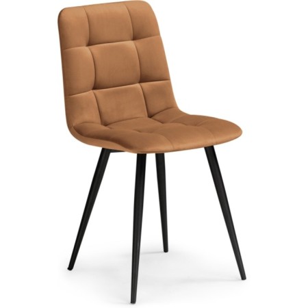 Stool on a metal frame chilli metal/velor, black/brick 44x50x85 cm