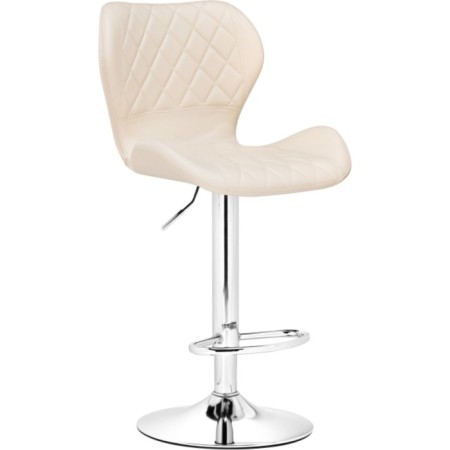 Barrier stool Porch metal/eco -leather, chrome/beige 48x47x91 cm