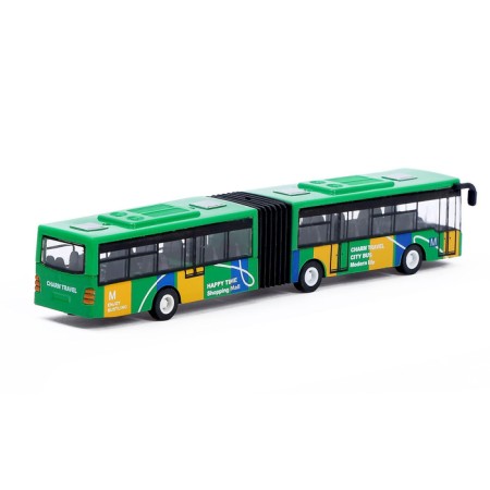 Metal bus "City transport", inertial, scale 1:64, green color-2