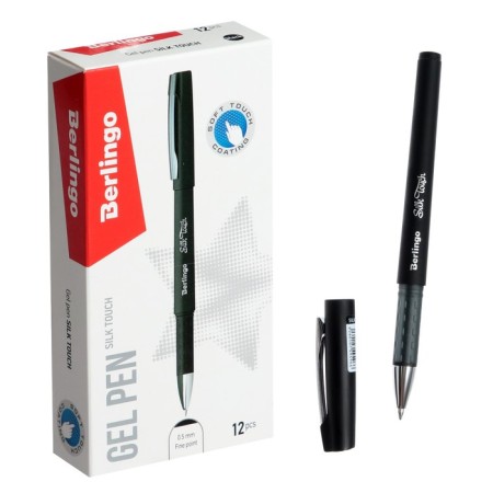 Gel pen Berlingo "Silk Touch", 0.5 mm, black, flu